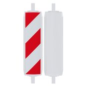 Plastic traffic panel type 60W | film RA2/B, hatched | on one side indicating right | red / white